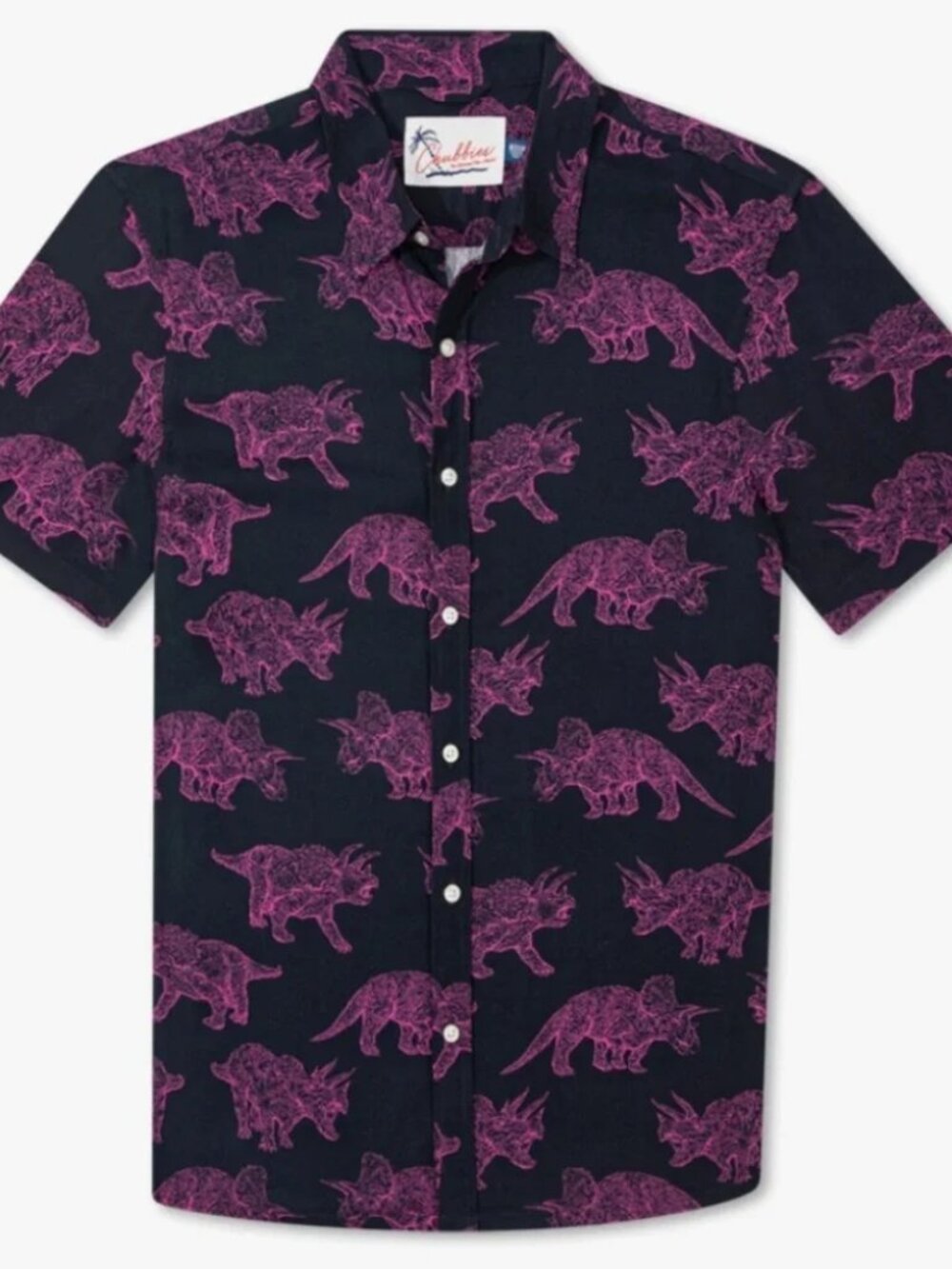 NWTs Chubbies Performance Polo : Pink Triceratops (XL)